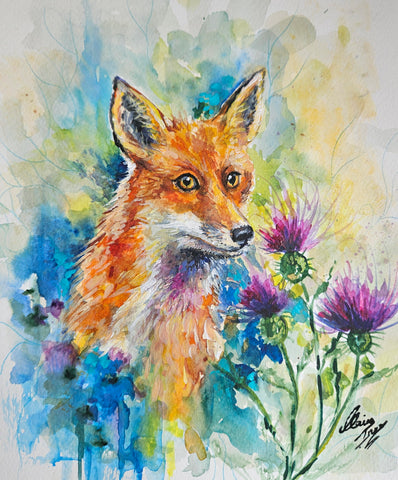 Fox in Thistles