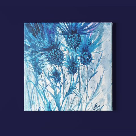 Blue Thistles - Canvas