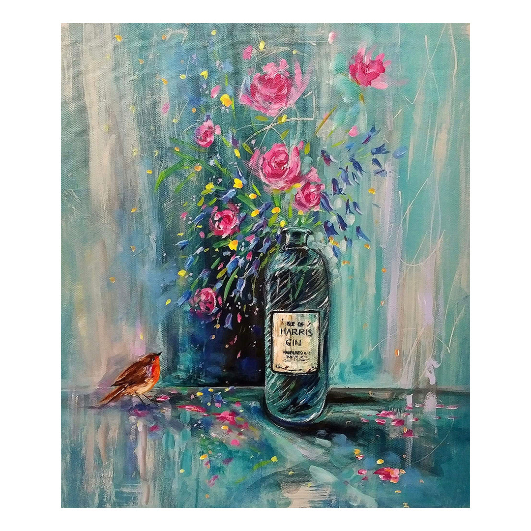 Robin With Harris Gin August - Signed Print